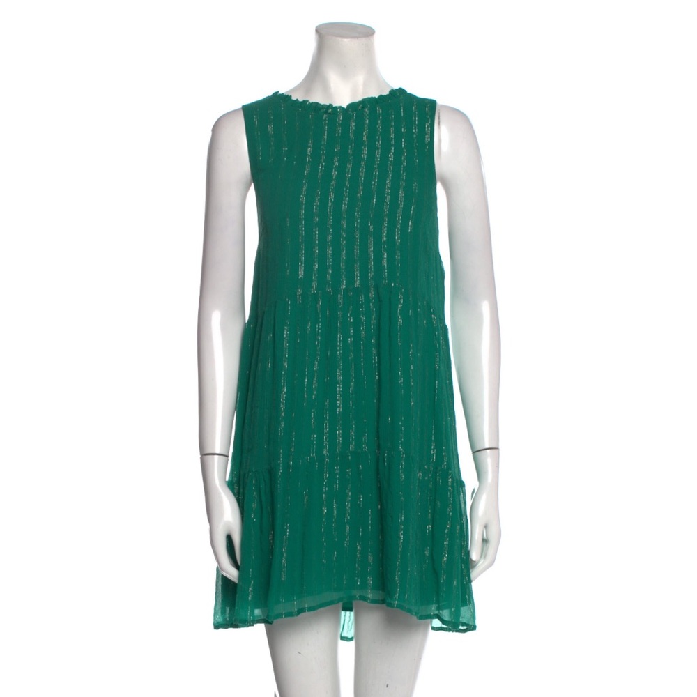 Sézane green sparkly dress 38